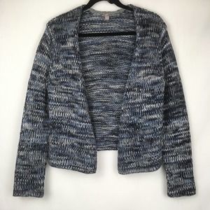 J. Jill Blue Chunky Knit Cotton Cardigan Medium